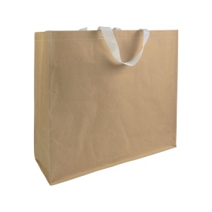 Shopper avec soufflet en papier avec intérieur en PP 140 g/m2, anses courtes 2