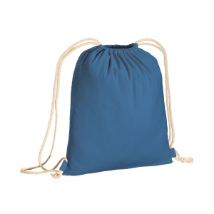Sac à dos uni en coton recyclé (140 g/m2). Fermeture à double cordon