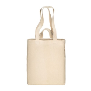 Tote bag en coton canvas recycle de 280 g/m2 avec doubles anses et soufflet 3