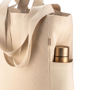 Tote bag en coton canvas recycle de 280 g/m2 avec doubles anses et soufflet 4