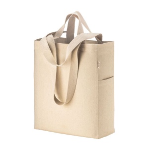 Tote bag en coton canvas recycle de 280 g/m2 avec doubles anses et soufflet 2