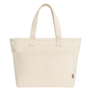 Sac en coton recycle 450 g/m2 avec longues anses et double poche frontale 3