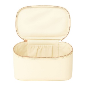 Grande trousse de beauté en polyuréthane saffiano grain fin de couleur pastel 6