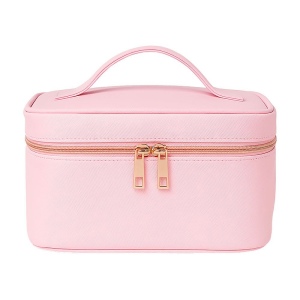 Grande trousse de beauté en polyuréthane saffiano grain fin de couleur pastel 7