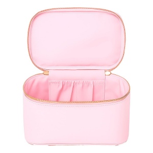 Grande trousse de beauté en polyuréthane saffiano grain fin de couleur pastel 8