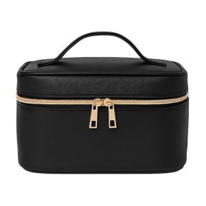 Grande trousse de beauté en polyuréthane saffiano grain fin de couleur pastel 9