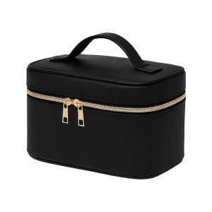 Grande trousse de beauté en polyuréthane saffiano grain fin de couleur pastel 4