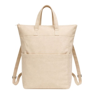 Sac a dos en coton 340 g/m2. Anses courtes et deux poches laterales porte bouteilles 3