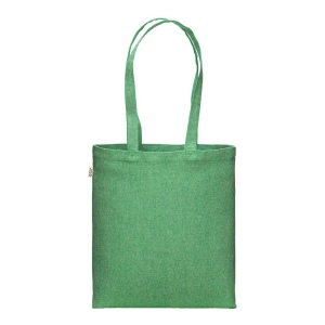 Tote bag en coton recycle 300 g/m2 avec effet melange. Longues anses 17