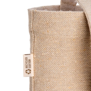 Tote bag en coton recycle 300 g/m2 avec effet melange. Longues anses 8
