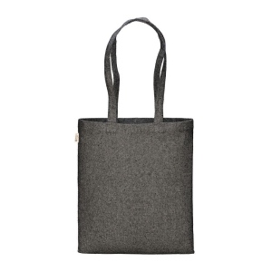 Tote bag en coton recycle 300 g/m2 avec effet melange. Longues anses 27