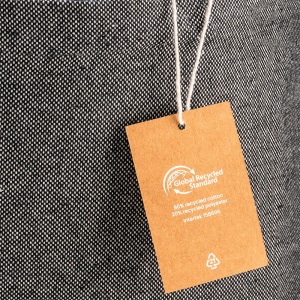 Tote bag en coton recycle 300 g/m2 avec effet melange. Longues anses 30