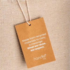 Tote bag en coton recycle 300 g/m2 avec effet melange. Longues anses 9