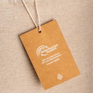Tote bag en coton recycle 300 g/m2 avec effet melange. Longues anses 10
