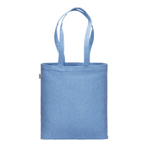 Tote bag en coton recycle 300 g/m2 avec effet melange. Longues anses 12