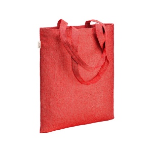 Tote bag en coton recycle 300 g/m2 avec effet melange. Longues anses 5