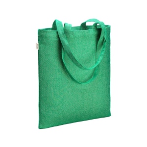 Tote bag en coton recycle 300 g/m2 avec effet melange. Longues anses 4