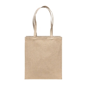 Tote bag en coton recycle 300 g/m2 avec effet melange. Longues anses et soufflet 7