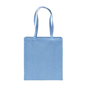Tote bag en coton recycle 300 g/m2 avec effet melange. Longues anses et soufflet 9
