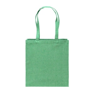 Tote bag en coton recycle 300 g/m2 avec effet melange. Longues anses et soufflet 11