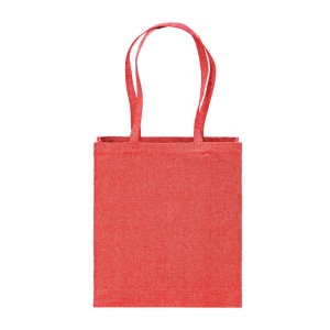 Tote bag en coton recycle 300 g/m2 avec effet melange. Longues anses et soufflet 13