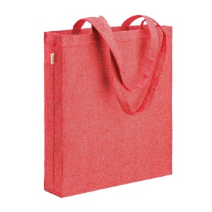 Tote bag en coton recycle 300 g/m2 avec effet melange. Longues anses et soufflet 5