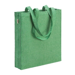 Tote bag en coton recycle 300 g/m2 avec effet melange. Longues anses et soufflet 4