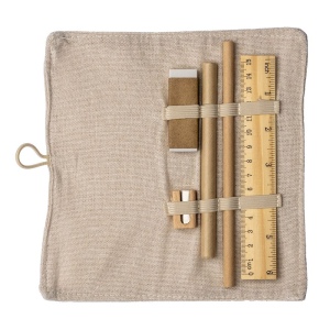 Trousse en coton à enrouler. Fermeture par bouton et élastique 5