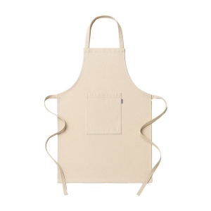 Tablier de cuisine long en coton recyclé (180 g/m2). Poche frontal 2