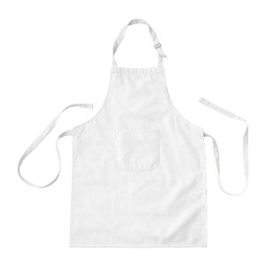Tablier de cuisine long reglable en coton et polyester. Poche frontale 2