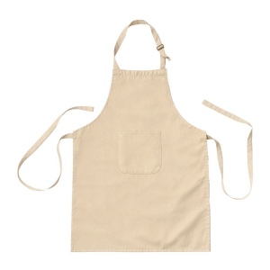 Tablier de cuisine long reglable en coton et polyester. Poche frontale 2