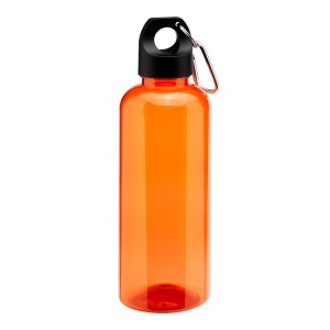 Bouteille transparente en PET recycle 580 ml. Bouchon en plastique avec mousqueton 6