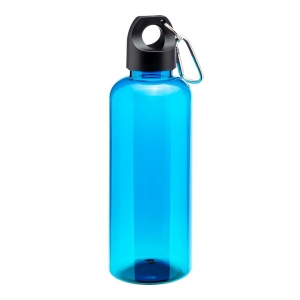 Bouteille transparente en PET recycle 580 ml. Bouchon en plastique avec mousqueton 4