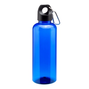 Bouteille transparente en PET recycle 580 ml. Bouchon en plastique avec mousqueton 5