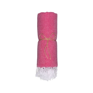 Serviette de plage en coton recycle 150 g/m2. Effet melange et franges 28
