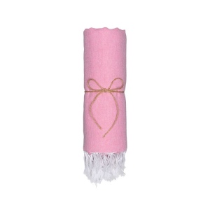 Serviette de plage en coton recycle 150 g/m2. Effet melange et franges 34
