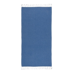 Serviette de plage en coton recycle 150 g/m2. Effet melange et franges 35