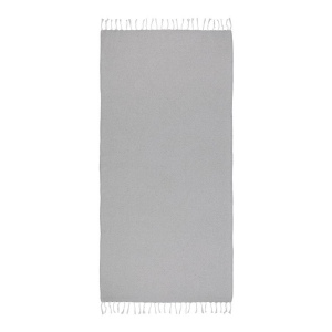 Serviette de plage en coton recycle 150 g/m2. Effet melange et franges 37