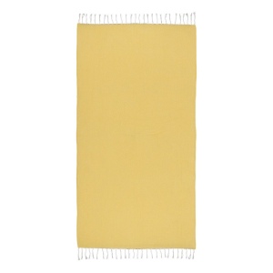 Serviette de plage en coton recycle 150 g/m2. Effet melange et franges 41