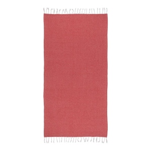 Serviette de plage en coton recycle 150 g/m2. Effet melange et franges 45