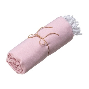 Serviette de plage en coton recycle 150 g/m2. Effet melange et franges 3