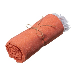 Serviette de plage en coton recycle 150 g/m2. Effet melange et franges 13