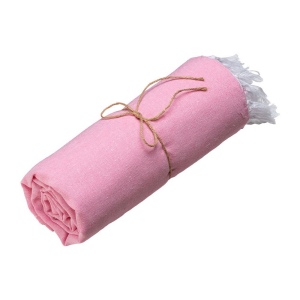 Serviette de plage en coton recycle 150 g/m2. Effet melange et franges 10