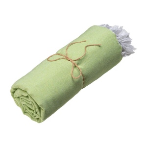 Serviette de plage en coton recycle 150 g/m2. Effet melange et franges 6