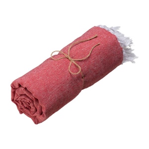 Serviette de plage en coton recycle 150 g/m2. Effet melange et franges 16