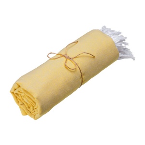 Serviette de plage en coton recycle 150 g/m2. Effet melange et franges 14
