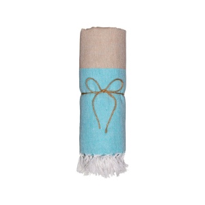 Serviette de plage en coton recycle 180 g/m2. Effet chine et franges 8