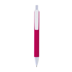 Stylo a mecanisme retractable en plastique. Corps colore avec effet veloute 3