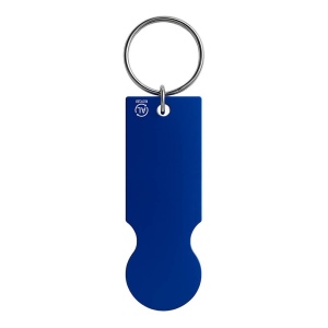 Porte-clés en aluminium recyclé avec jeton pour chariot de courses. 7