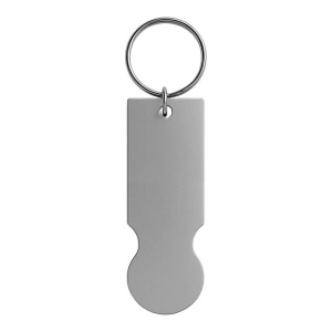 Porte-clés en aluminium recyclé avec jeton pour chariot de courses. 10